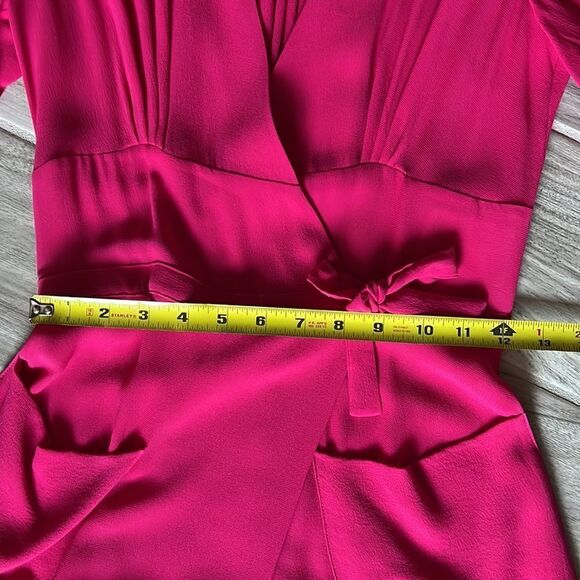 Balenciaga Silk Vintage Hot Pink Maxi Dress with Short Sleeves and Pockets 38 - Picture 11 of 12